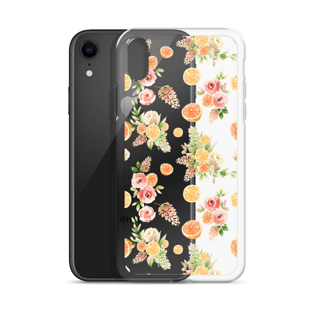 Orange Floral Clear Case for iPhone®