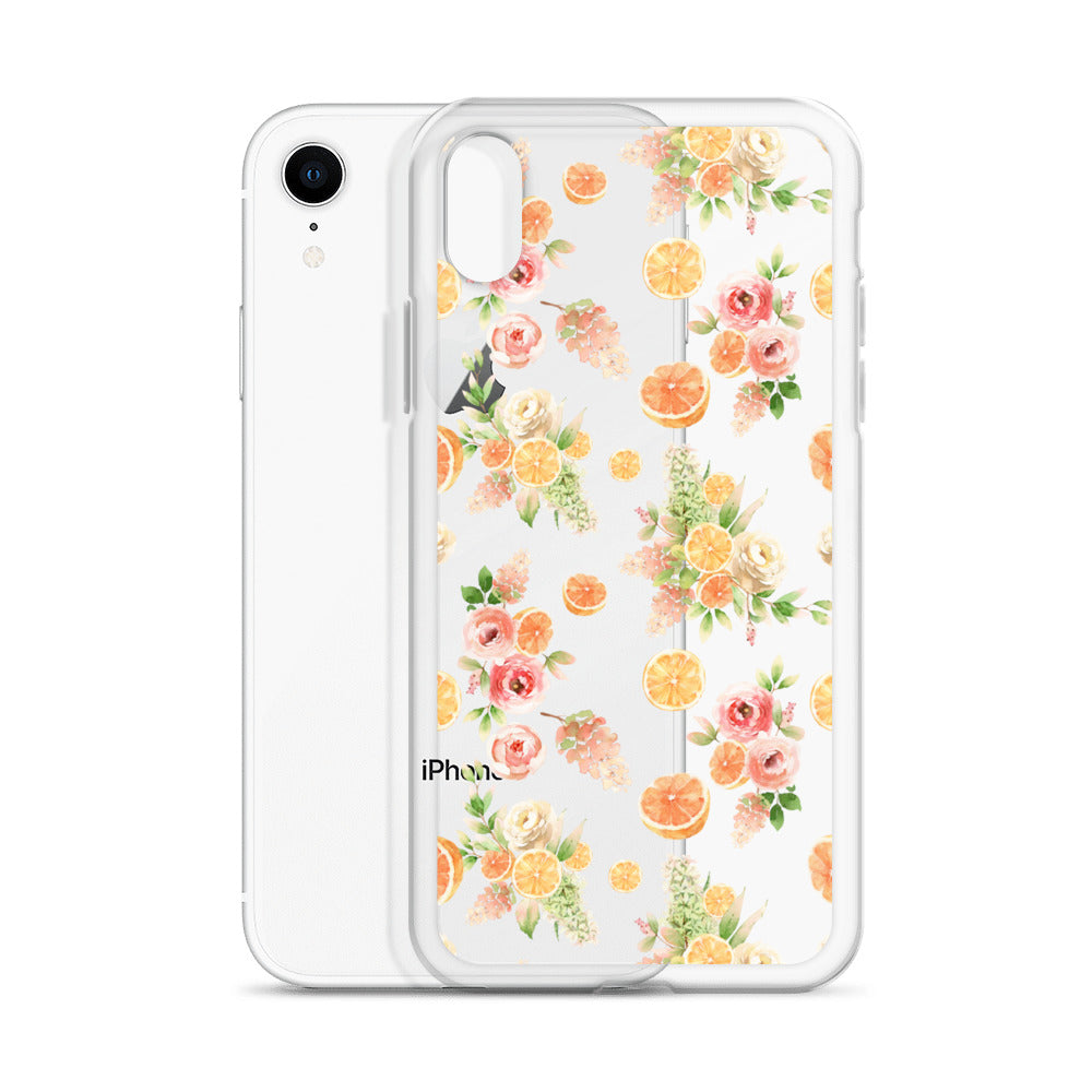 Orange Floral Clear Case for iPhone®