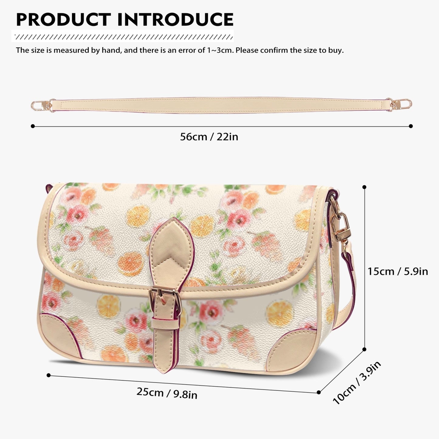 Orange Floral Cream Underarm Bag