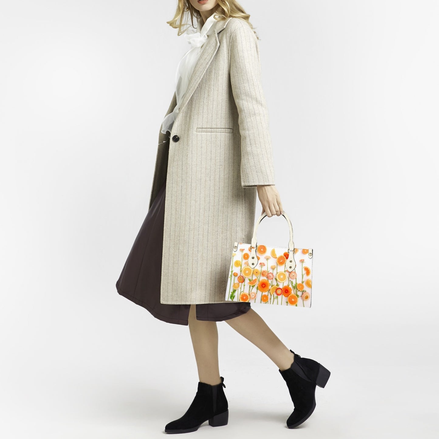 "Floral Cara Cara" Women's Purse - Long Strap