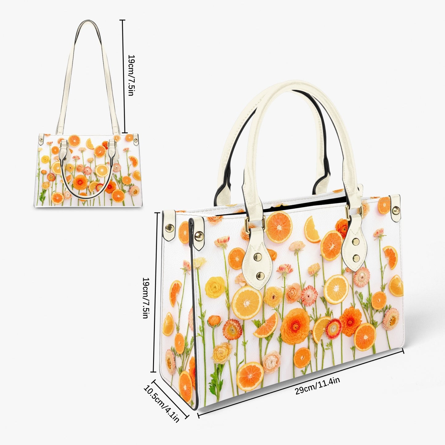 "Floral Cara Cara" Women's Purse - Long Strap