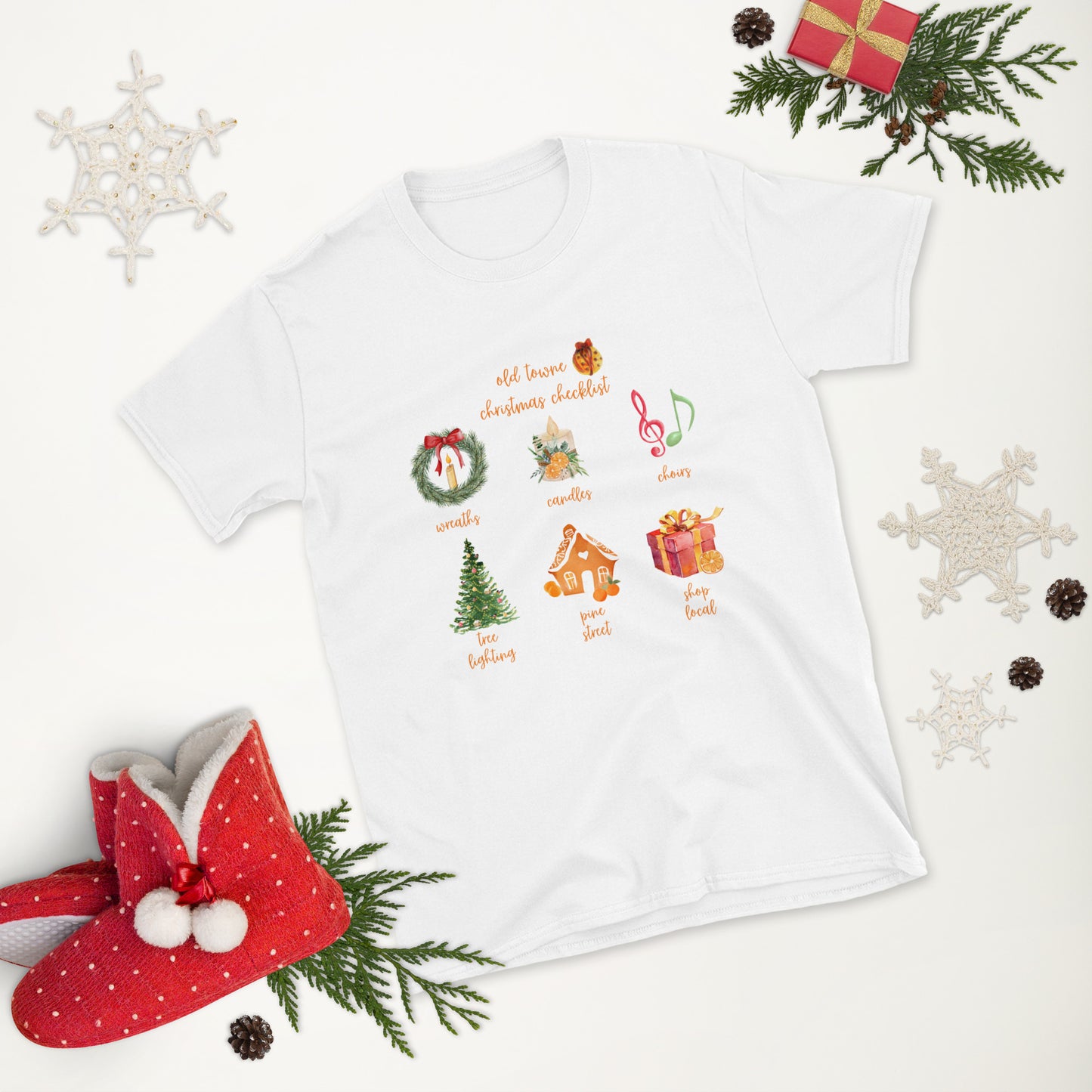 Old Towne Christmas Checklist Short-Sleeve Unisex T-Shirt