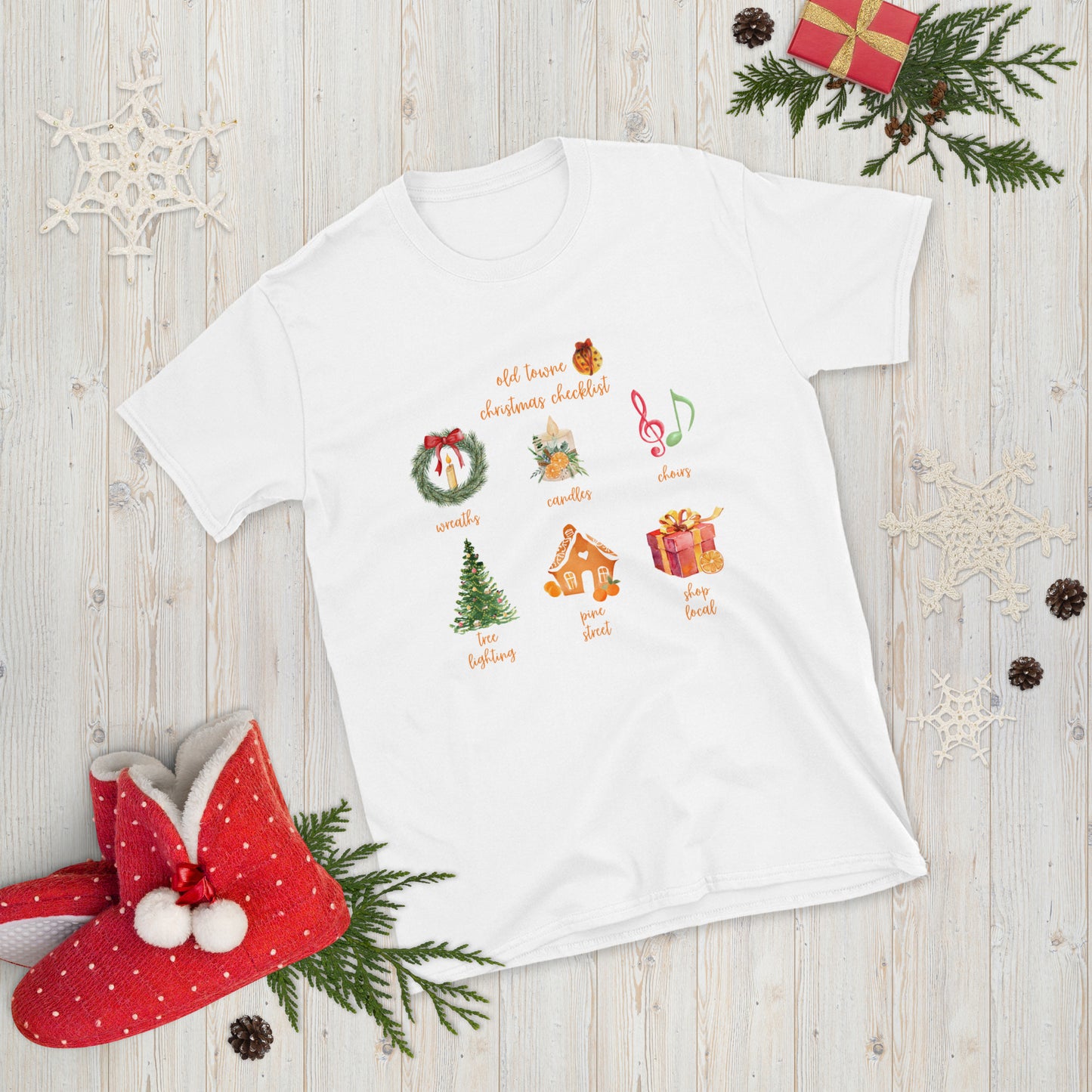 Old Towne Christmas Checklist Short-Sleeve Unisex T-Shirt