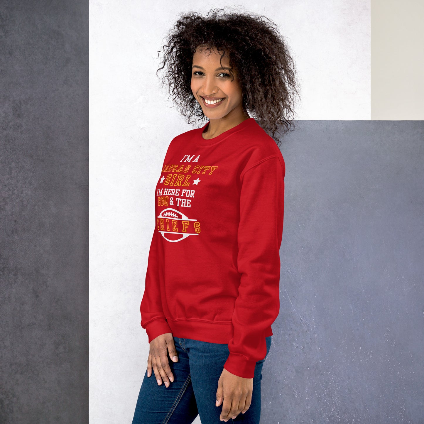 Kansas City Girl BBQ and Chiefs Sweatshirt in Red