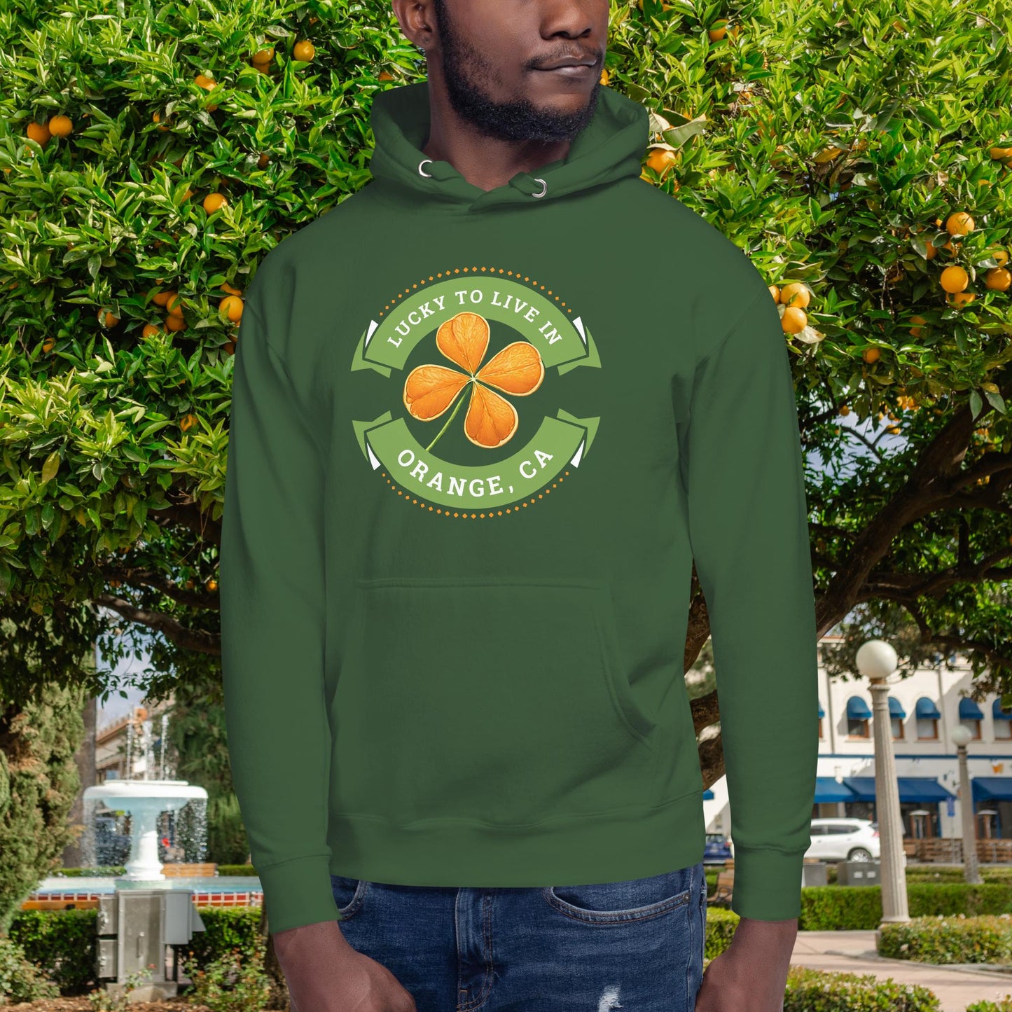 "Lucky to live in Orange" St. Patrick's Day Ireland Street Hoodie