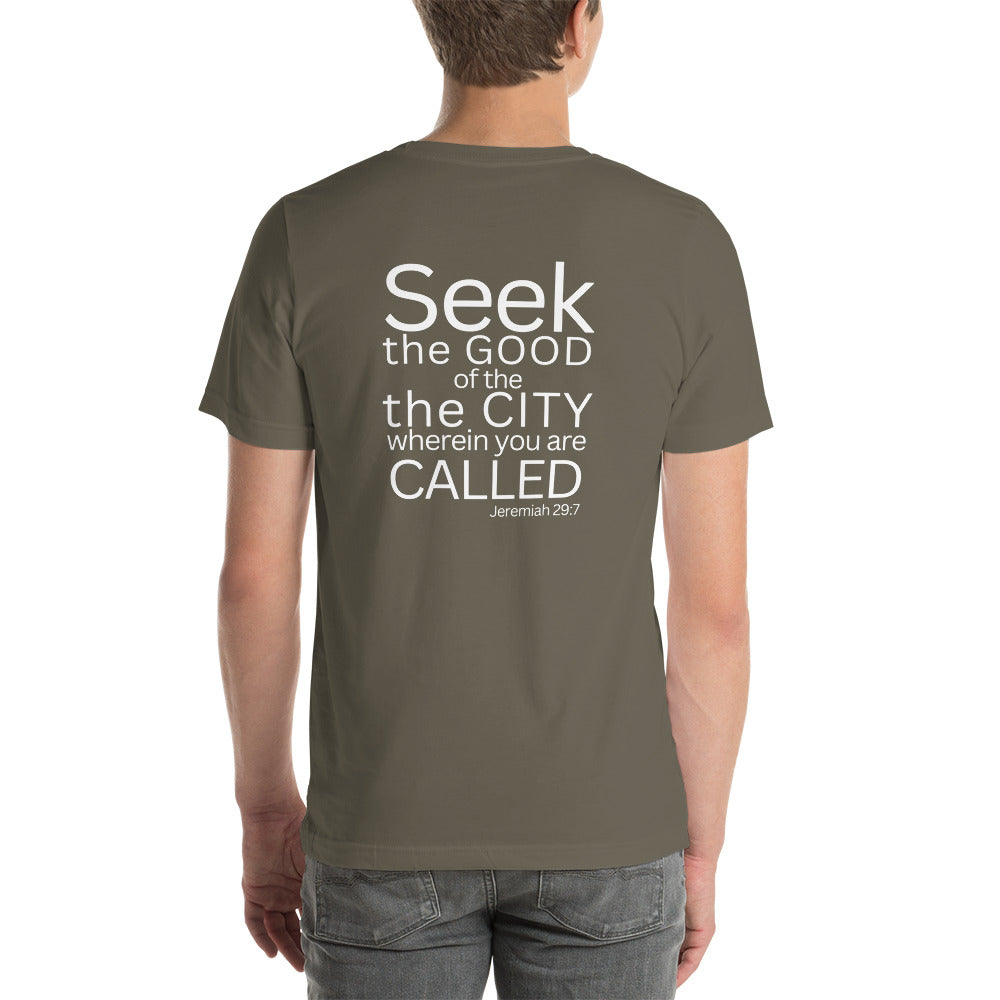 Called by God City Tag Shirt - "Seek the good of the city wherein you are called" Men's and Women's