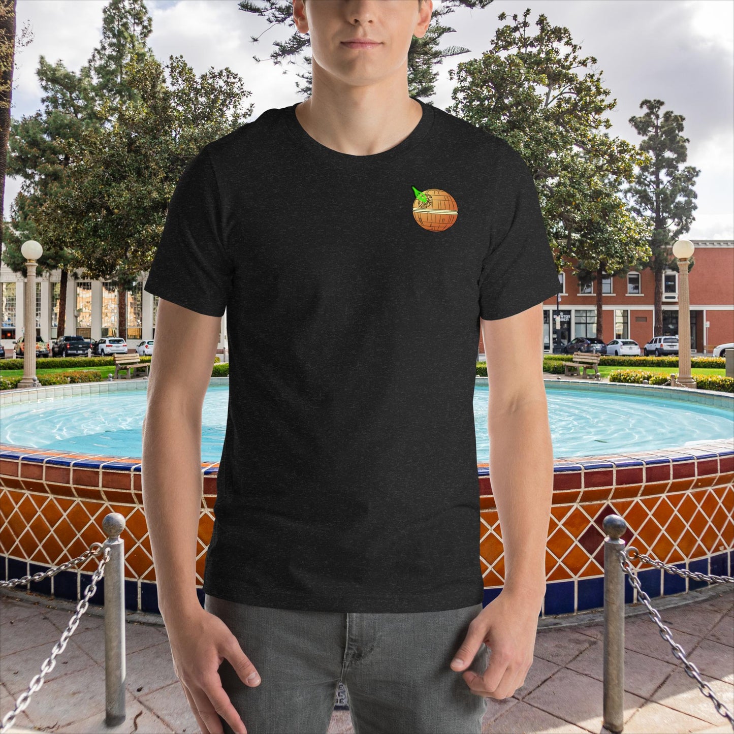 "May the 4th be with You, Orange!" -Unisex t-shirt in Heather Black