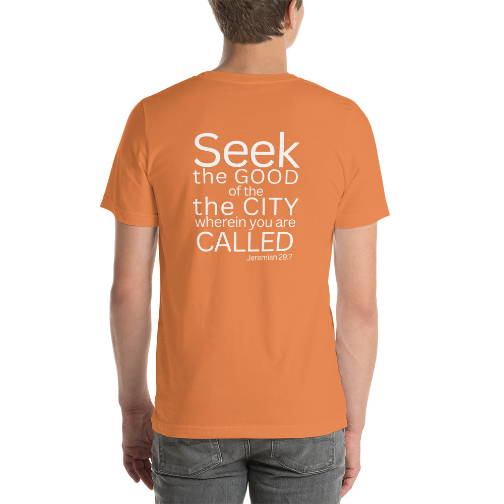 Called by God City Tag Shirt - "Seek the good of the city wherein you are called" Men's and Women's
