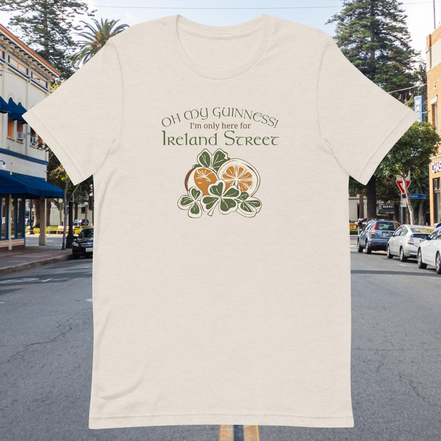 Oh my Guinness! Ireland Street in Cream Unisex t-shirt