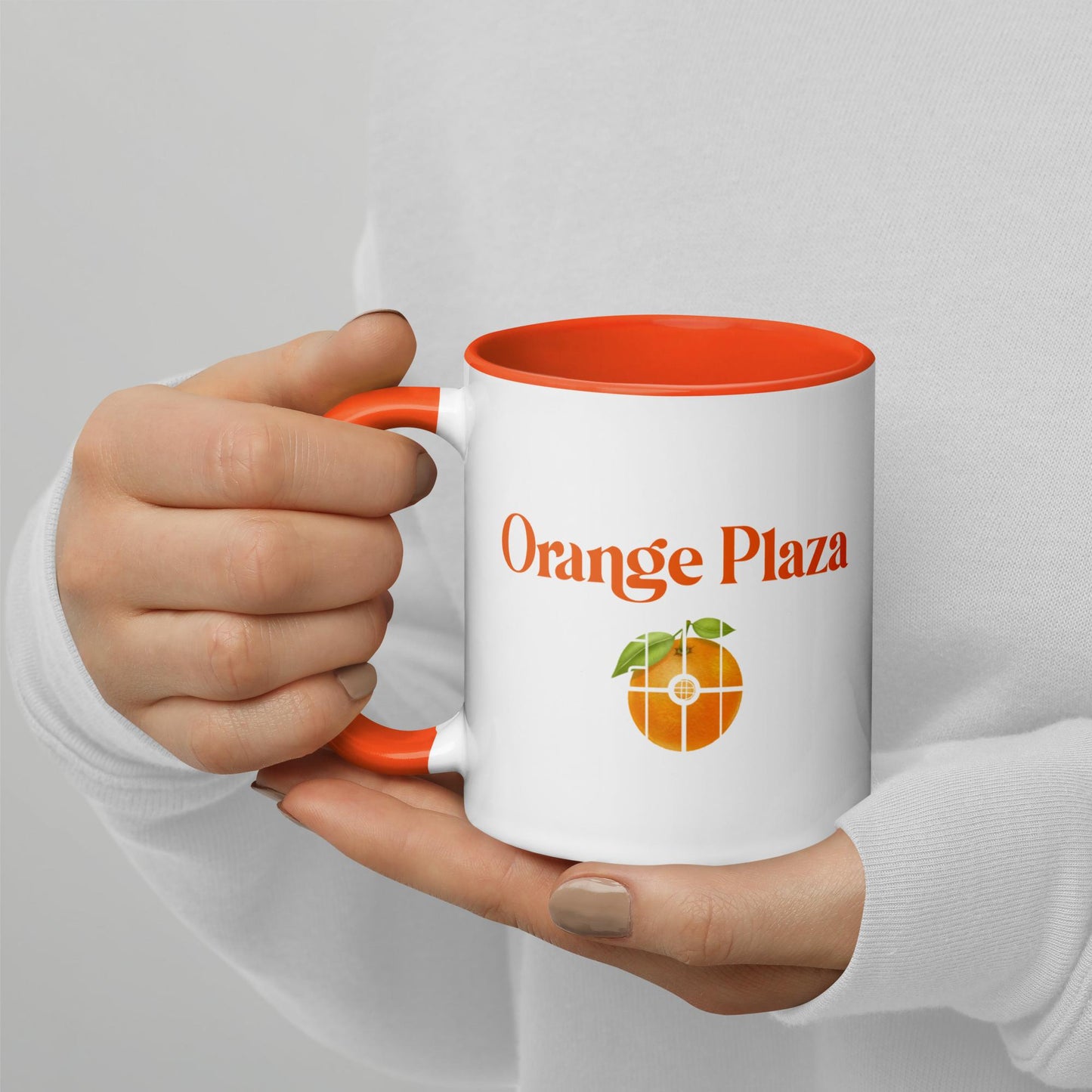 "Orange Plaza" and "Orange Circle" double-sided Mug with Color Inside