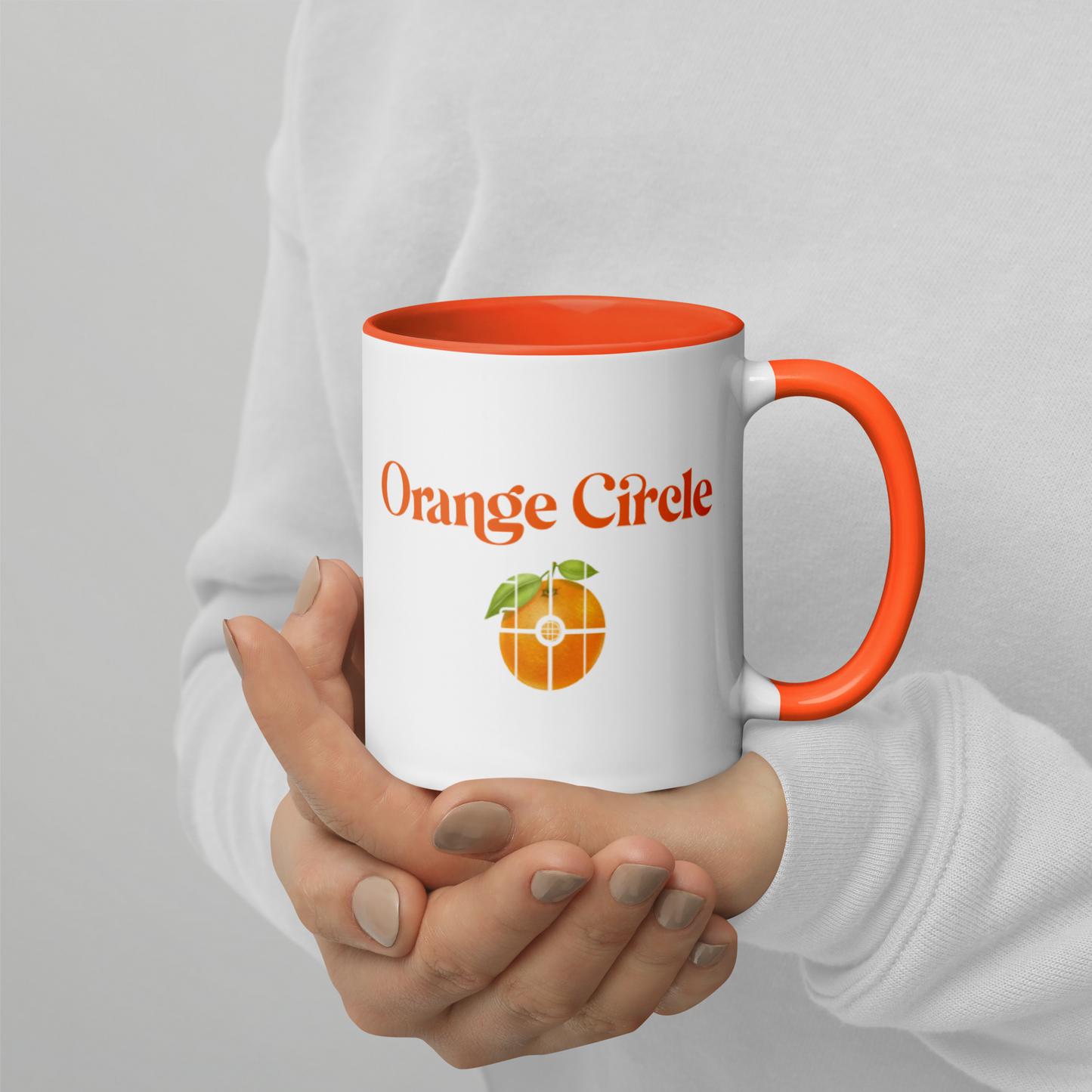 "Orange Plaza" and "Orange Circle" double-sided Mug with Color Inside