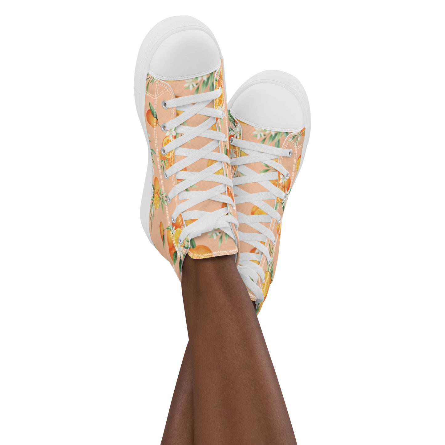 Women’s Floral Orange high top canvas shoes