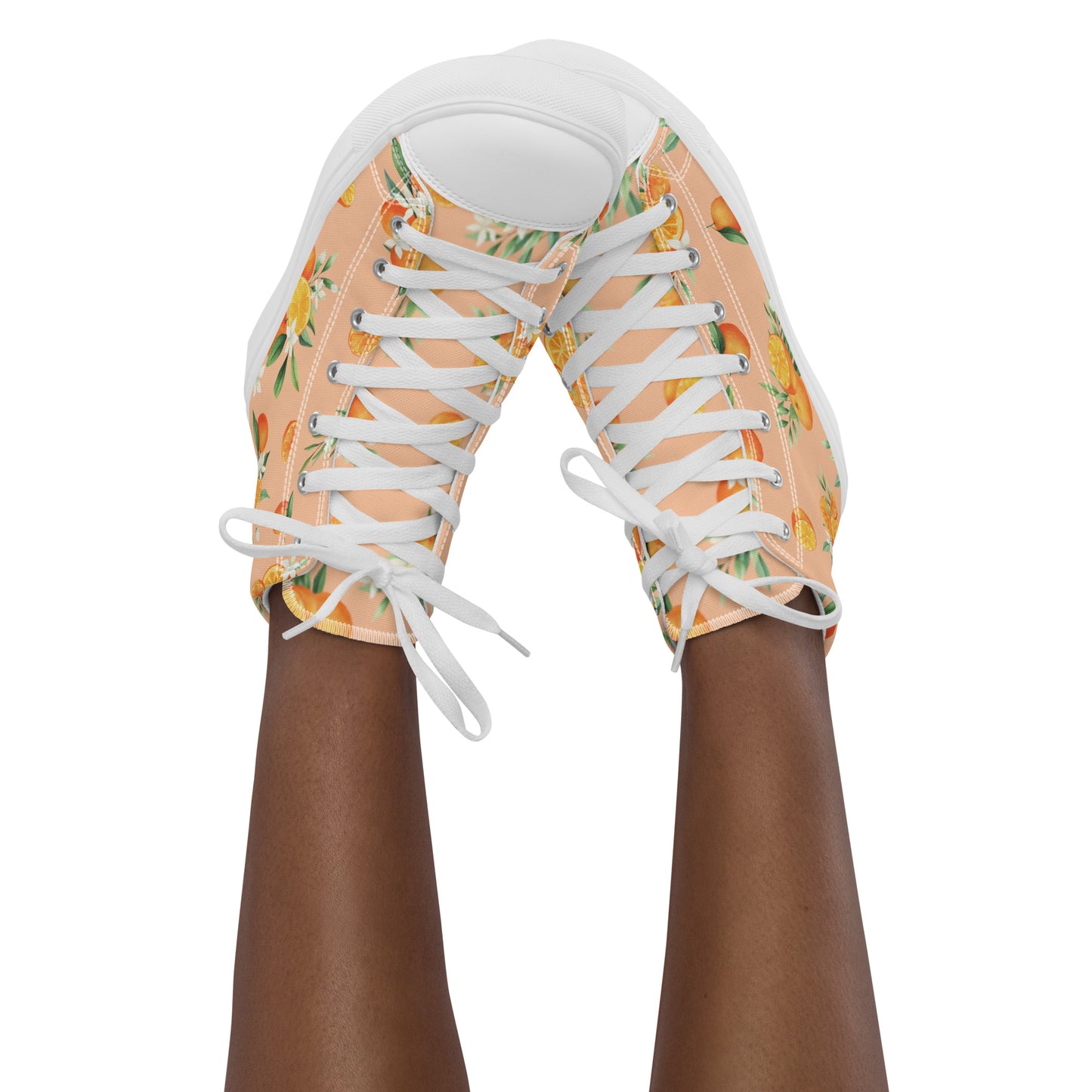 Women’s Floral Orange high top canvas shoes