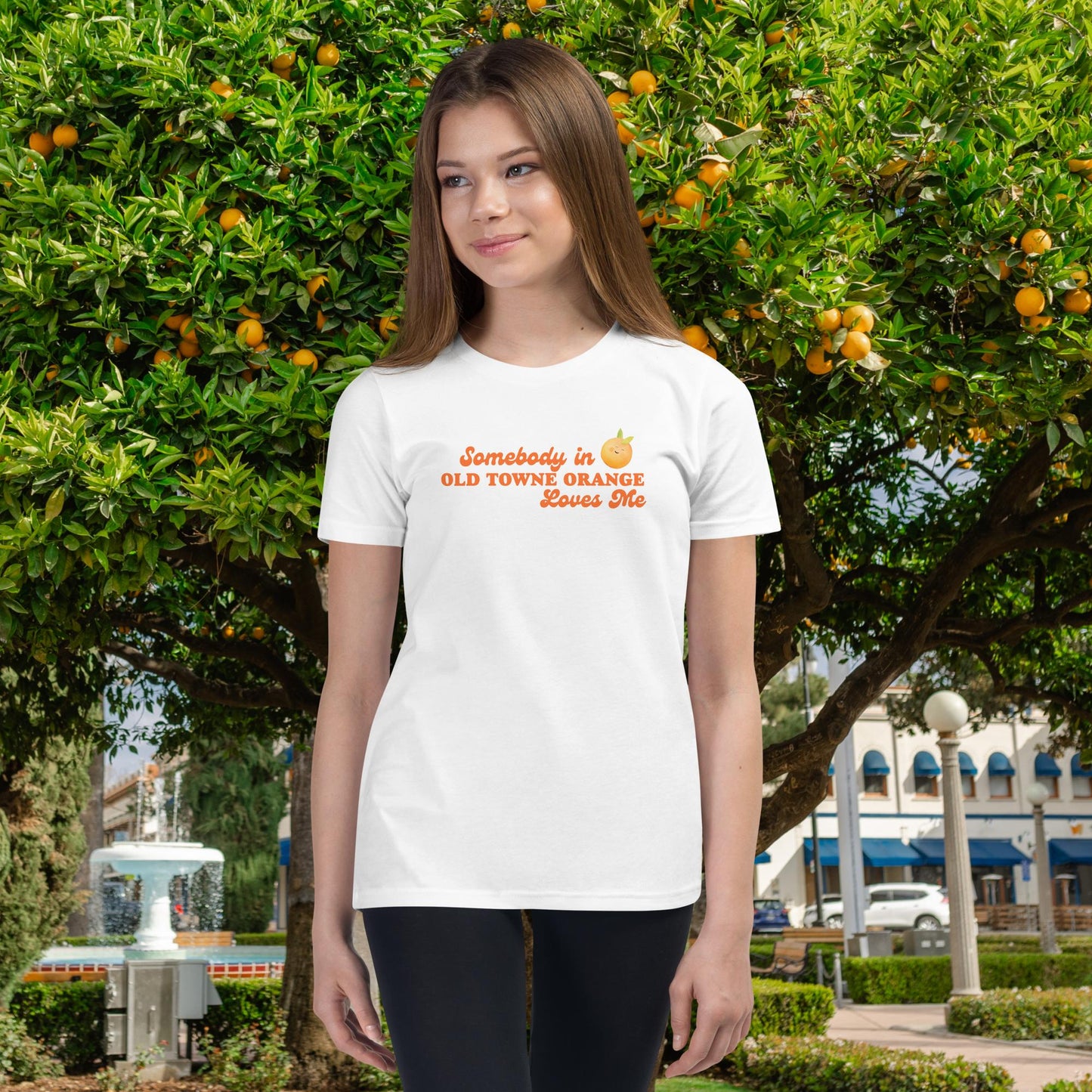 "Somebody in Old Towne Orange Loves me" Youth Short Sleeve T-Shirt