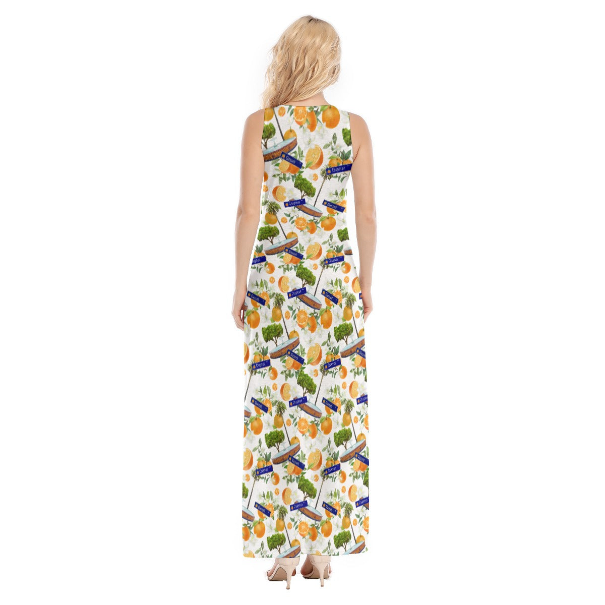 Old Towne Orange Women's Vest Dress | Length To Ankle