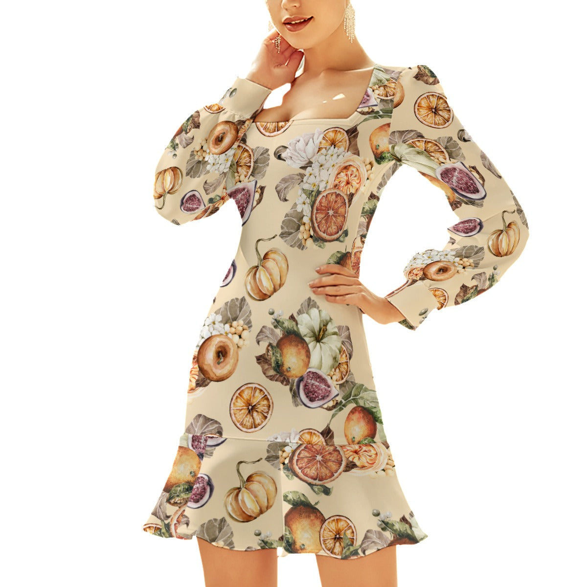 Miss Old Towne Orange Fall Short Dress