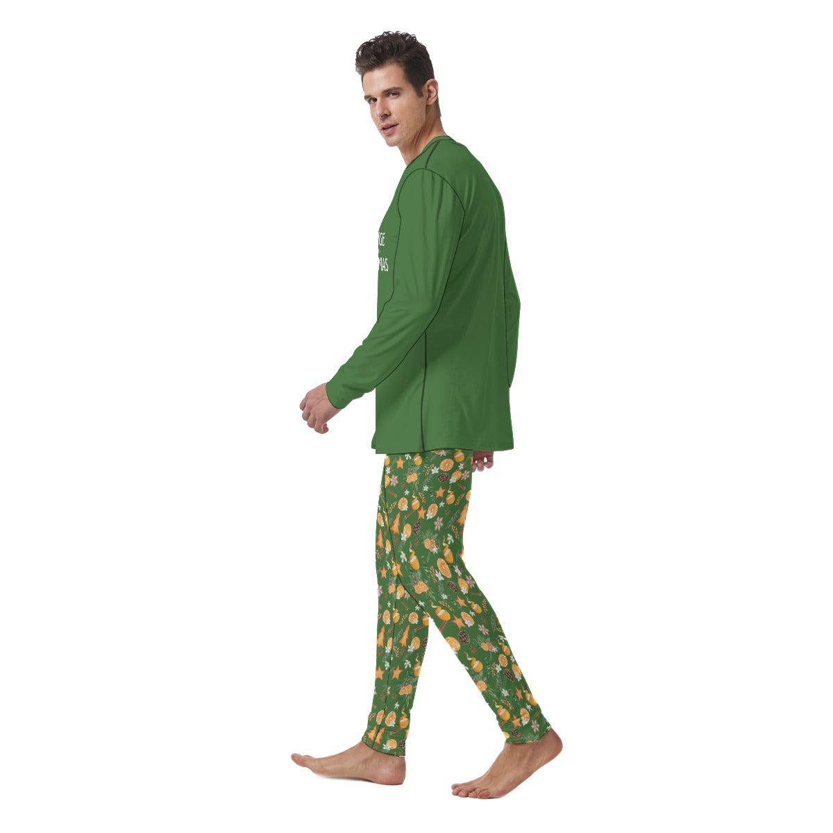 Orange you glad it's Christmas - Men's Pajamas in Green