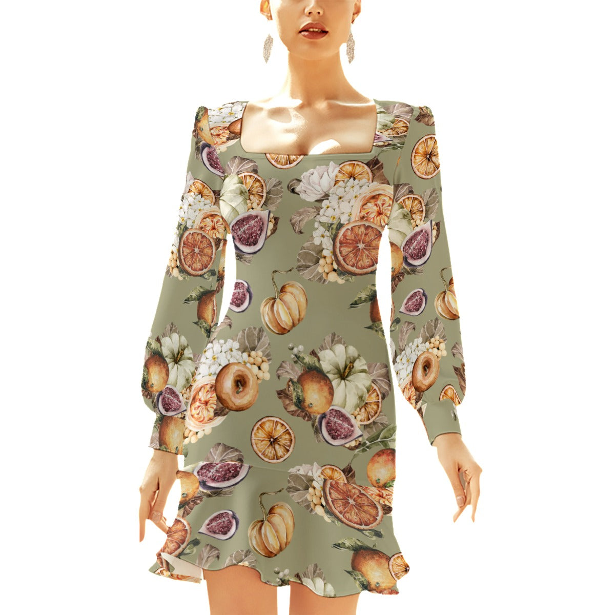 Miss Old Towne Orange Fall Short Dress