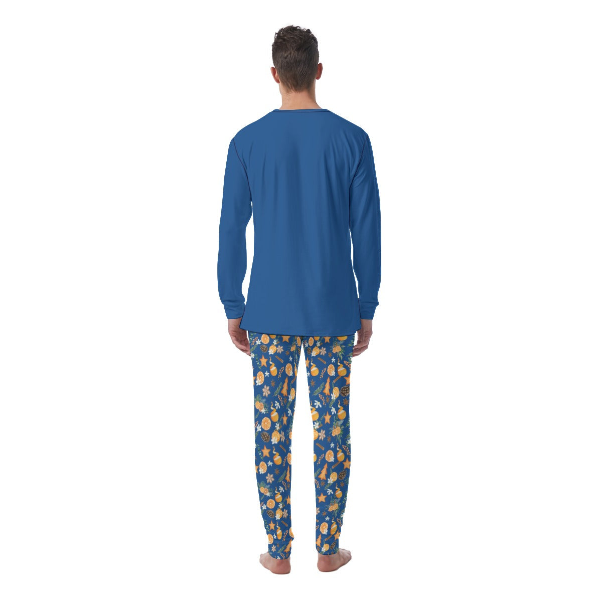 Orange you Glad it's Christmas - Men's Pajamas in Blue