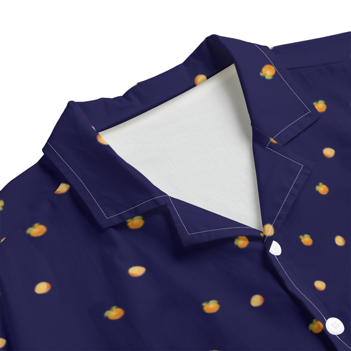 Orange Simple Life Men's Shirt With Button Closure - Cotton poplin