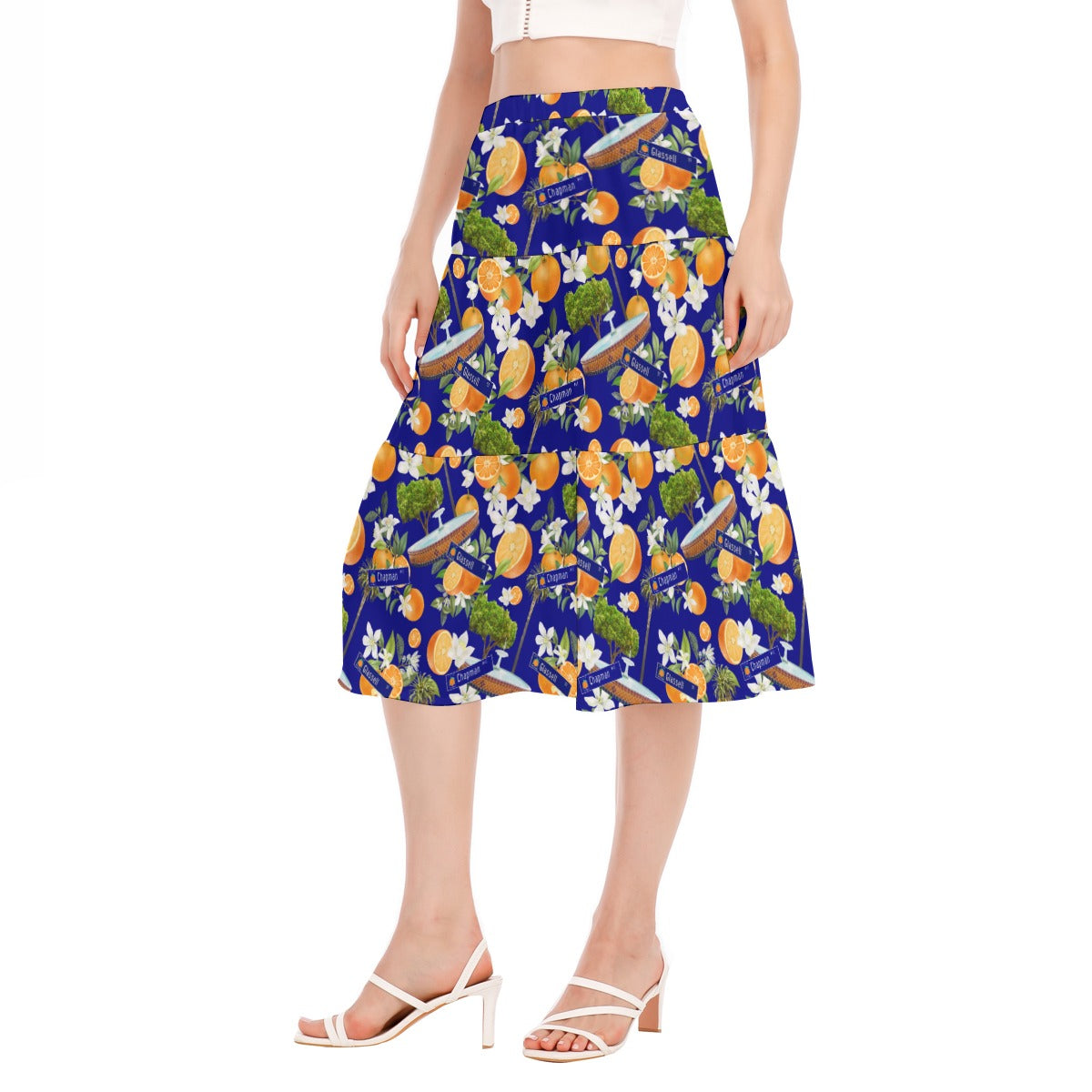 Old Towne Orange Hawaiian Women's Chiffon Skirt