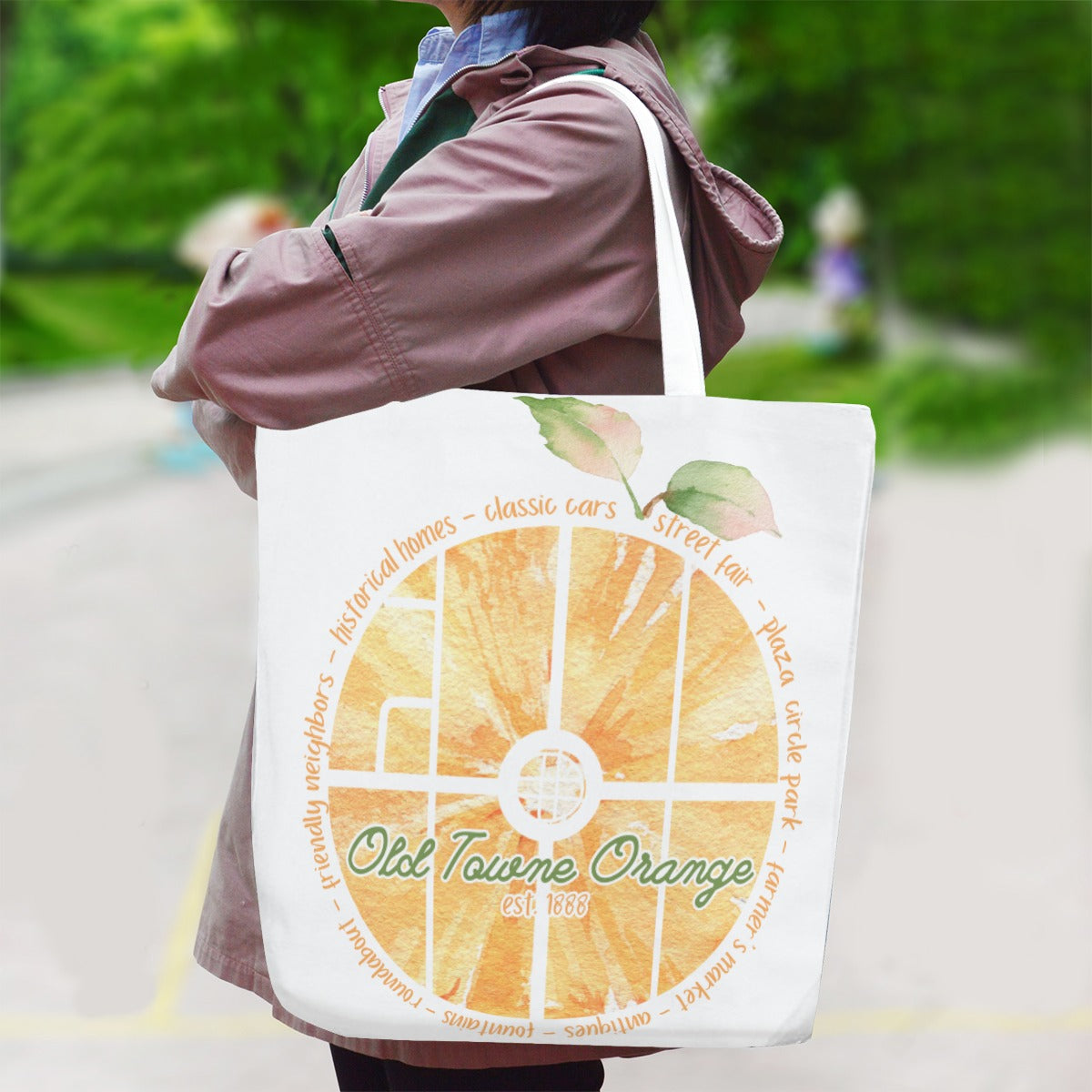 Orange Towne Map Canvas Bag With Shoulder Strap