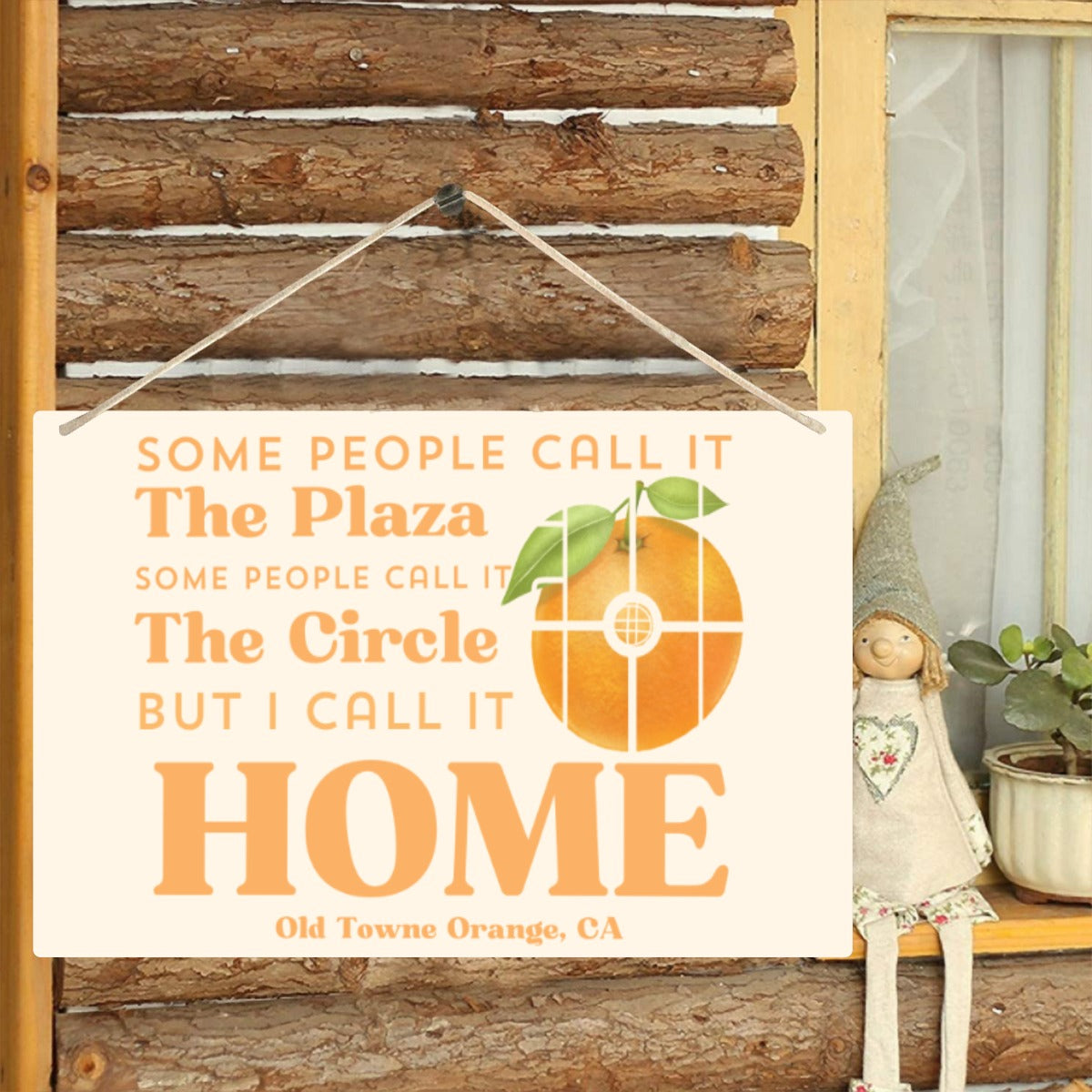Plaza or Circle I call it HOME House Sign | Wooden