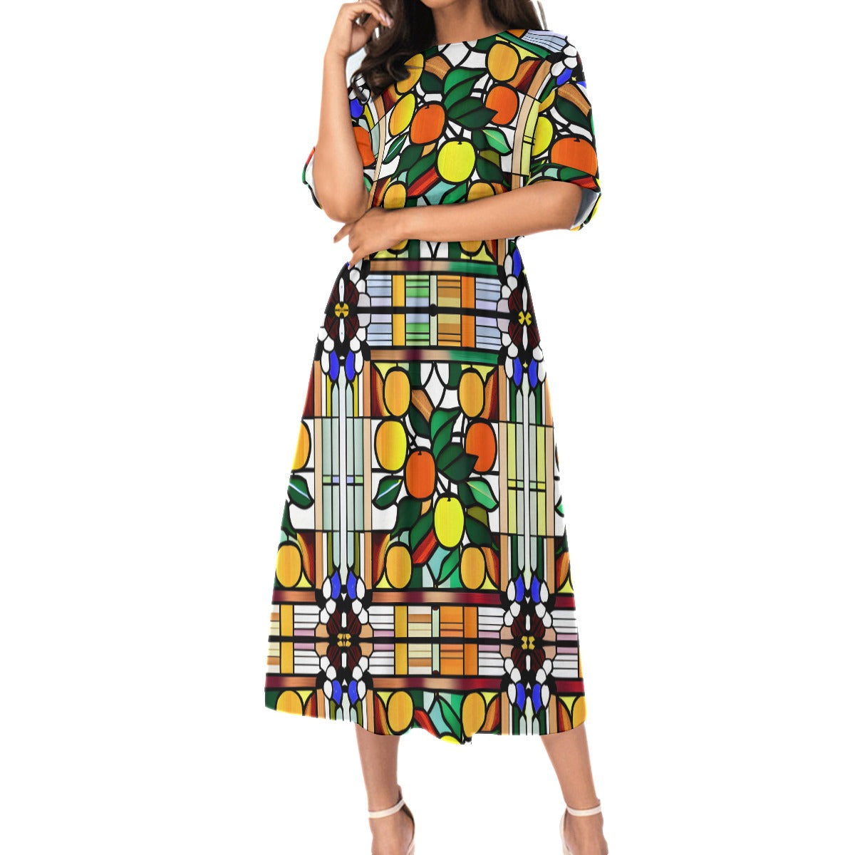 Old Towne Orange Stained Glass Women's Dress