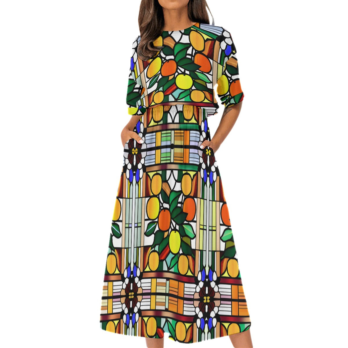 Old Towne Orange Stained Glass Women's Dress