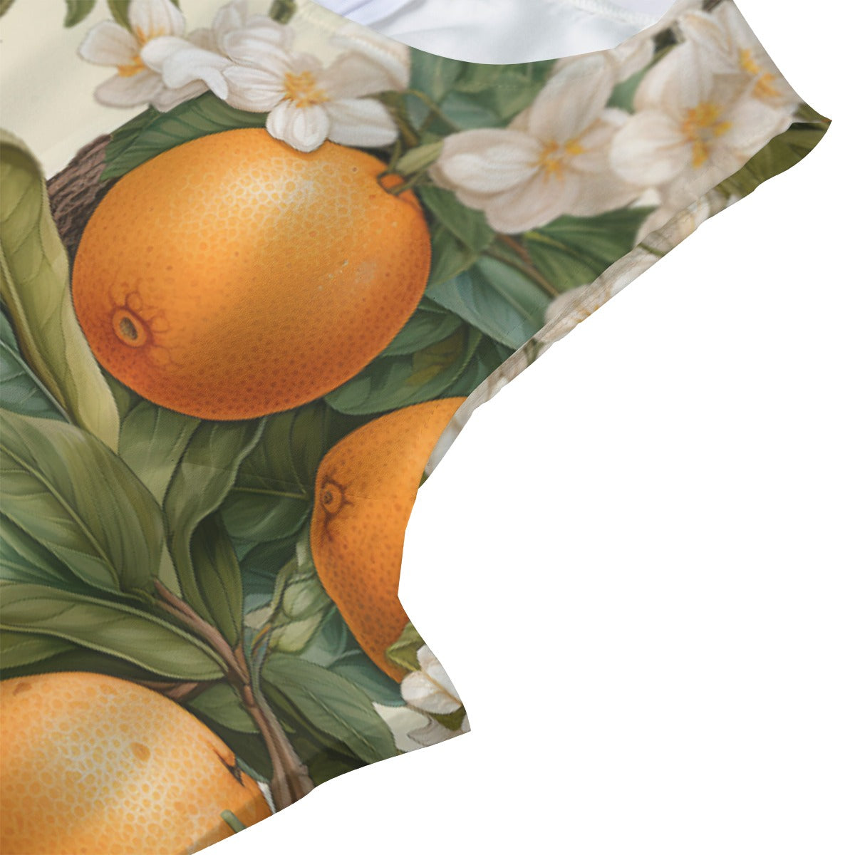 Botanical Citrus Women's Beach Perspective Chiffon Sleeveless Dress