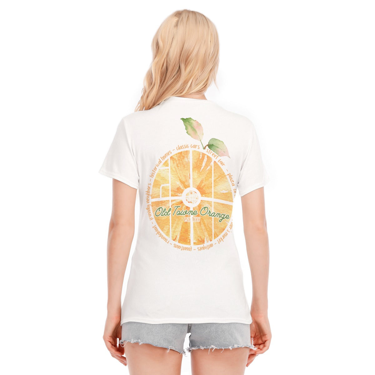 Orange Towne Map Women's Round Neck T-Shirt