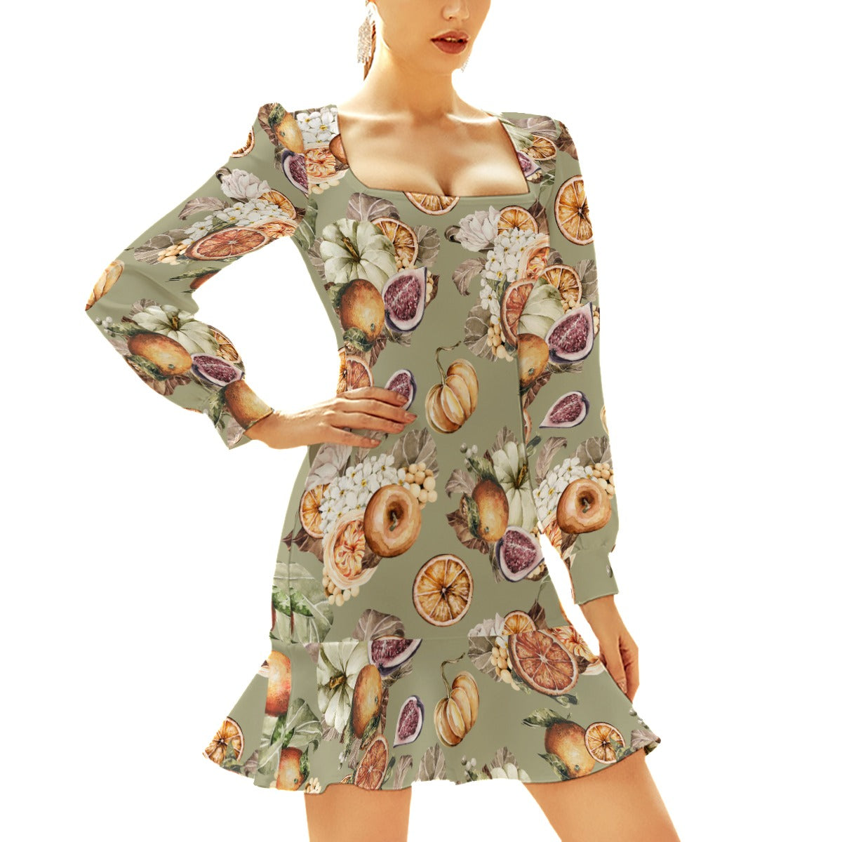 Miss Old Towne Orange Fall Short Dress