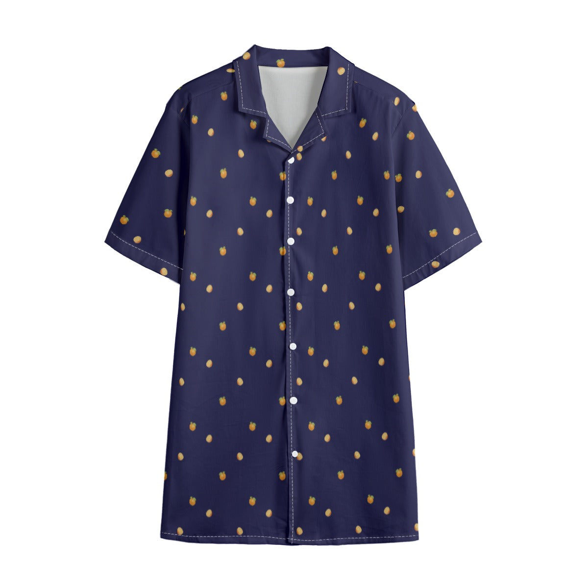 Orange Simple Life Men's Shirt With Button Closure - Cotton poplin