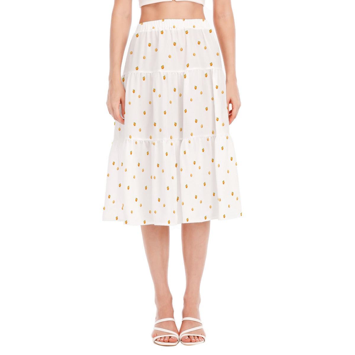 Simple Oranges Women's Stitched Pleated Chiffon Skirt