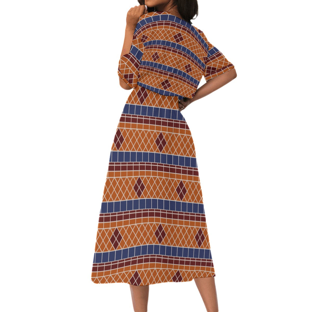 Old Towne Tiles Women's Elastic Waist Dress