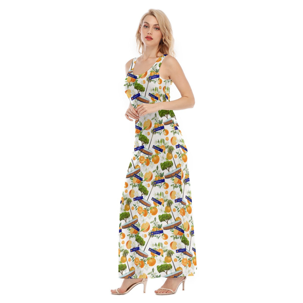 Old Towne Orange Women's Vest Dress | Length To Ankle