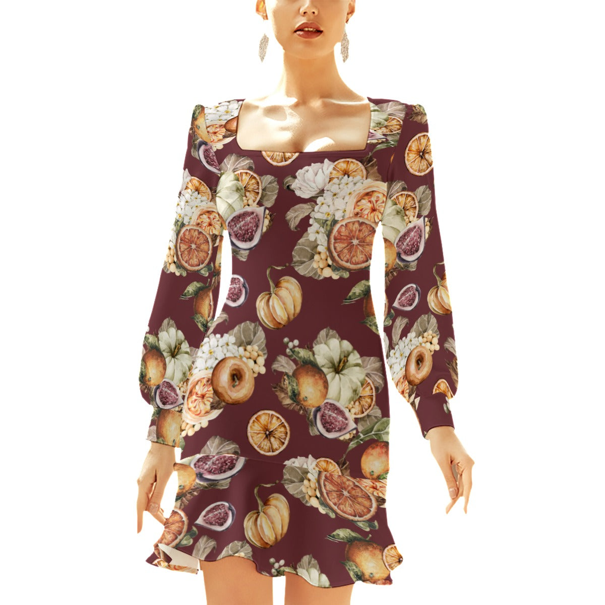 Miss Old Towne Orange Fall Short Dress