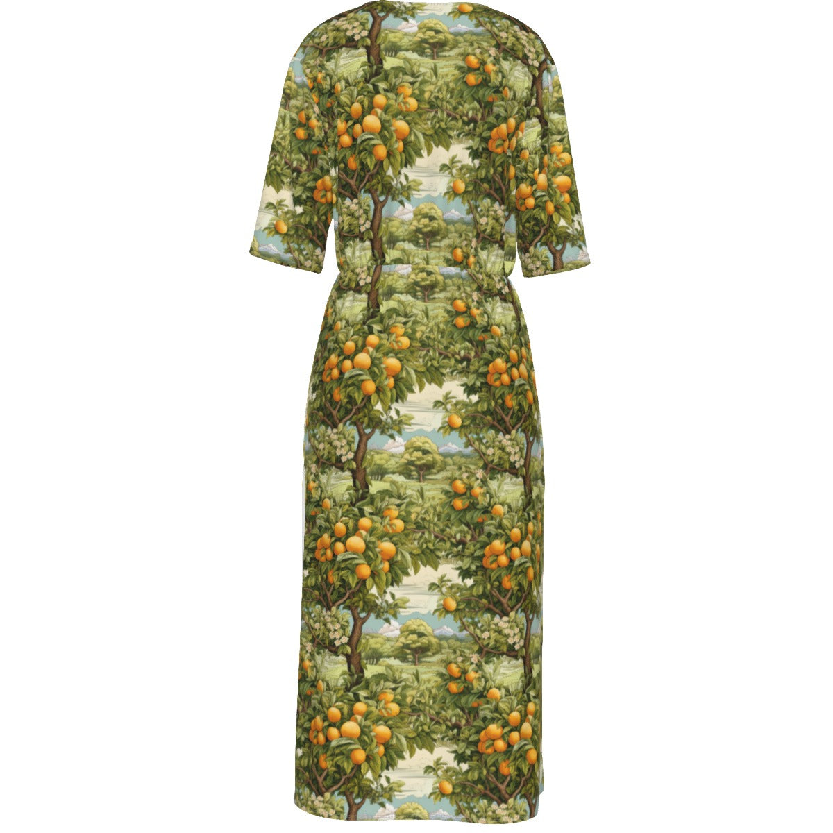 Orange Adventure Women's Short Sleeve V-neck Dress