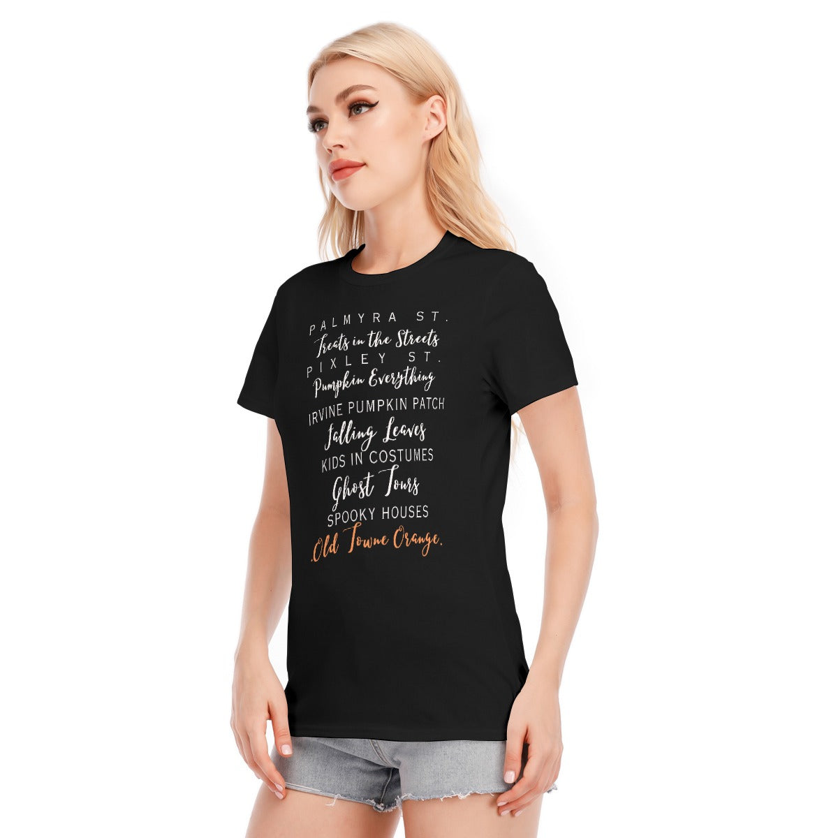 Fall in Old Towne Orange Shirt - Black