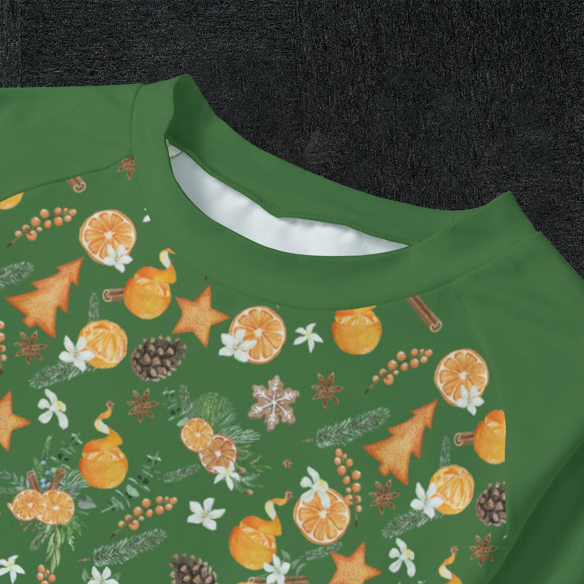 Christmas Citrus Kid's Pajamas - Dark Green