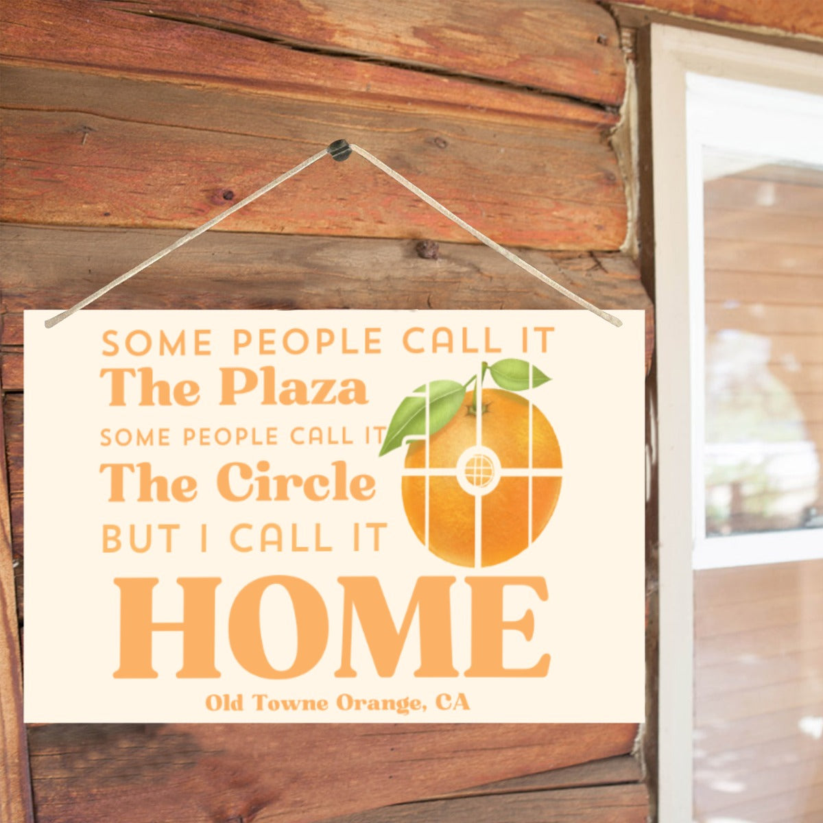 Plaza or Circle I call it HOME House Sign | Wooden