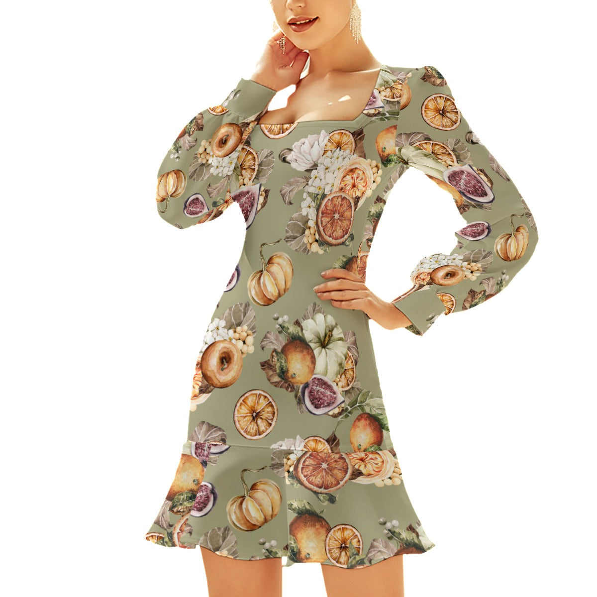 Miss Old Towne Orange Fall Short Dress
