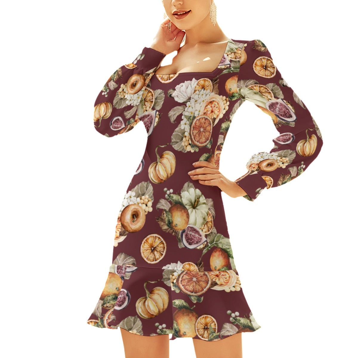 Miss Old Towne Orange Fall Short Dress