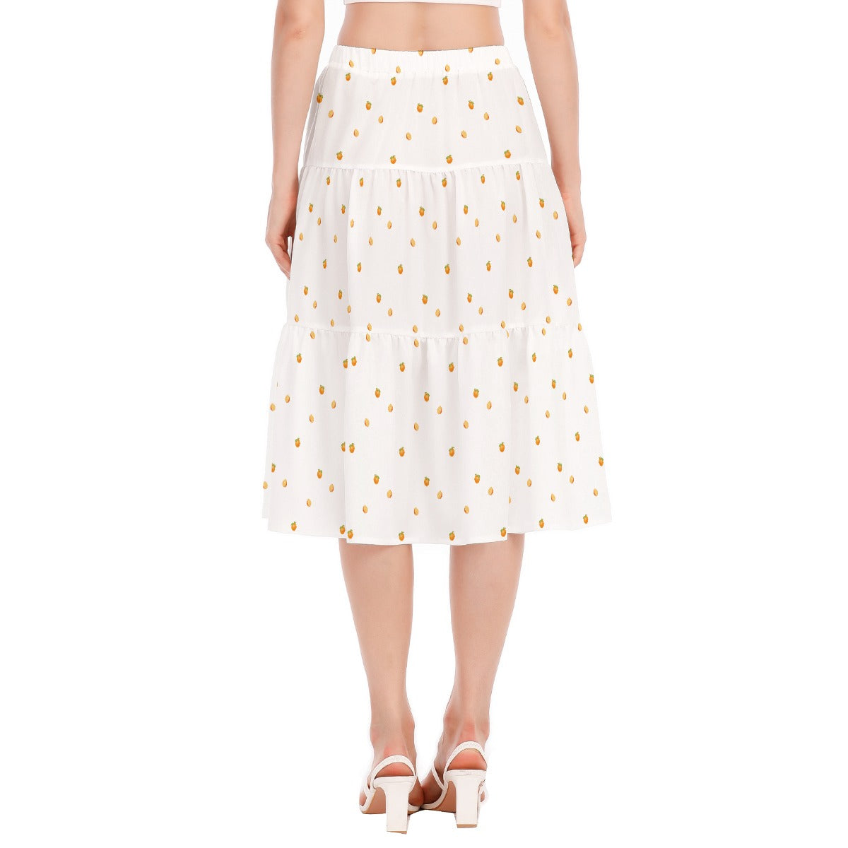 Simple Oranges Women's Stitched Pleated Chiffon Skirt