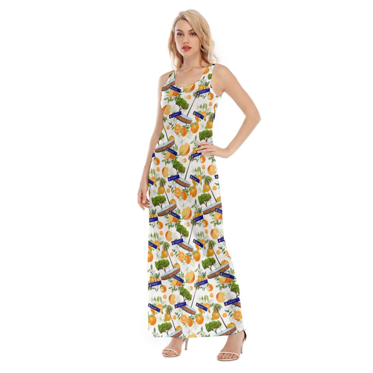 Old Towne Orange Women's Vest Dress | Length To Ankle