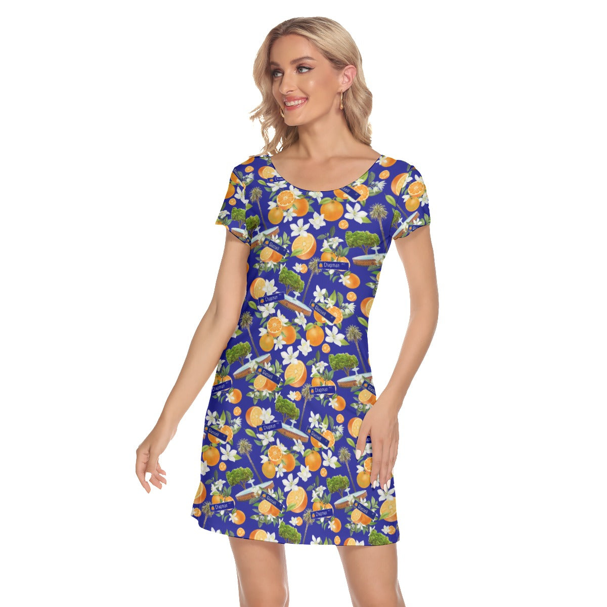 Old Towne Orange Dress Ladies Dress - Blue