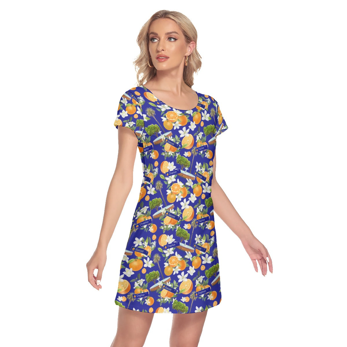 Old Towne Orange Dress Ladies Dress - Blue