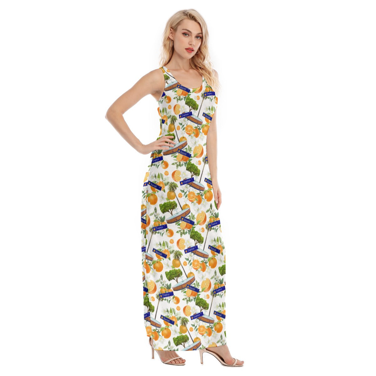 Old Towne Orange Women's Vest Dress | Length To Ankle