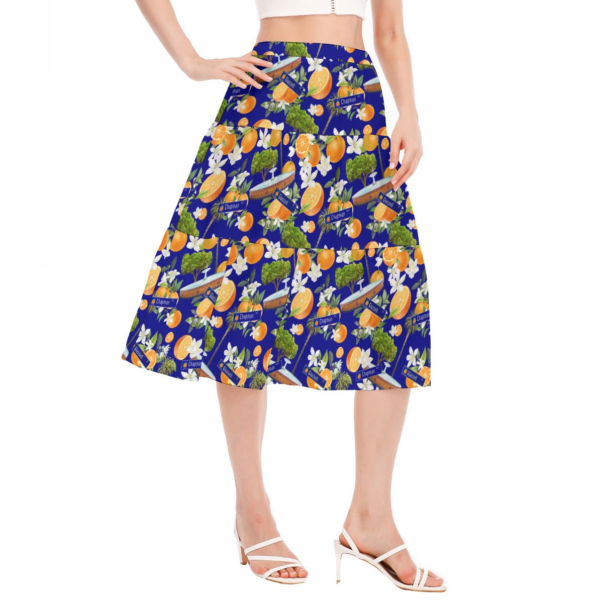 Old Towne Orange Hawaiian Women's Chiffon Skirt