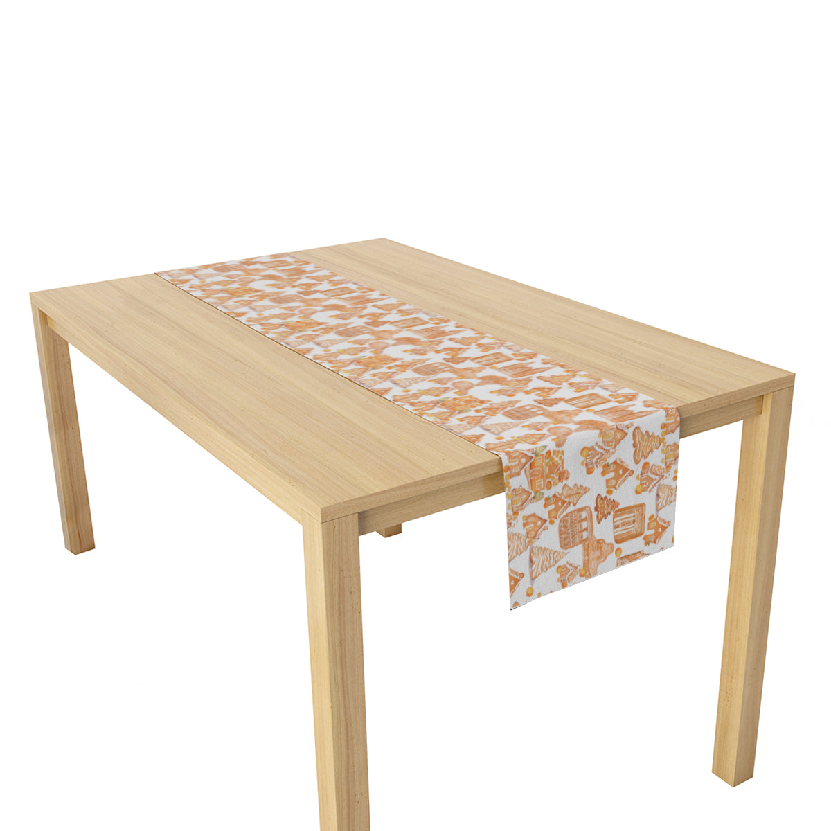 Old Towne Orange Gingerbread Village Christmas Table Runner